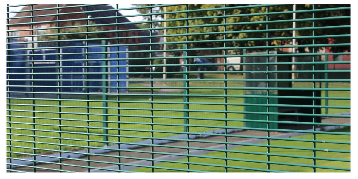 Mesh fencing installed in a park